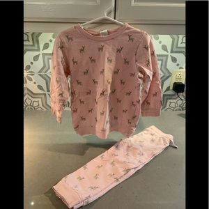 H&M deer print jogger set